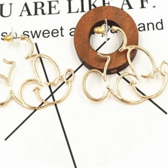 Mickey Mouse Faux Gold Earrings - Picture 4 of 4